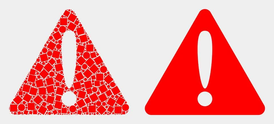 Dotted and Flat Vector Warning Icon 스톡 일러스트