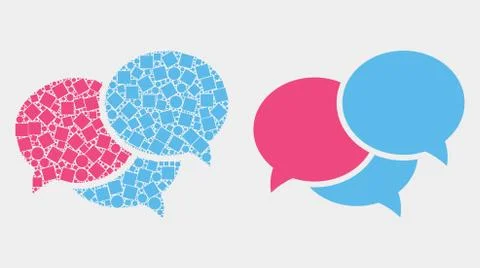 Dotted and Flat Vector Webinar Messages Icon イラスト素材