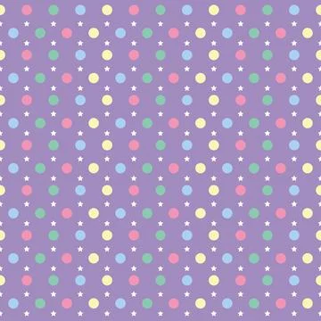 Dotted and starry pastel pattern Illustrazione stock