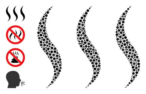 Dotted Aroma Composition of Round Dots and Similar Icons Illustrazione stock