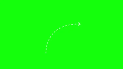 Dotted arrow animated drawing curve turning right pointer path trajectory o.. Stock Footage 343595636
