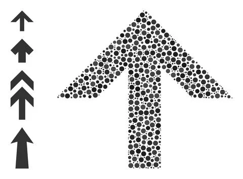 Dotted Arrow Up Collage of Round Dots with Similar Icons Illustrazione stock