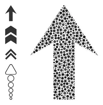 Dotted Arrow Up Collage of Rounded Dots with Bonus Icons 库存插图
