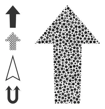 Dotted Arrow Up Composition of Circles with Other Icons 스톡 일러스트