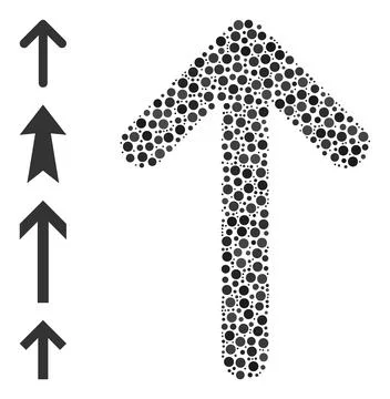Dotted Arrow Up Composition of Round Dots and Similar Icons Illustrazione stock