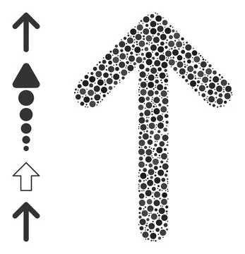 Dotted Arrow Up Composition of Rounded Dots with Bonus Icons Illustrazione stock