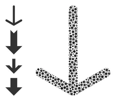 Dotted Arrow Down Composition of Circles and Other Icons Stock Illustration