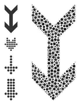 Dotted Arrow Down Composition of Circles and Other Icons Stock Illustration