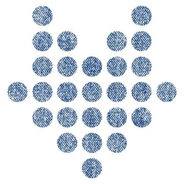 Dotted Arrow Down Fabric Textured Icon 库存插图