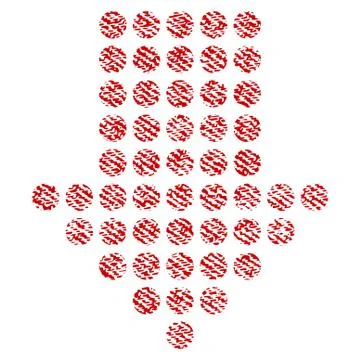 Dotted Arrow Down Fabric Textured Icon 库存插图