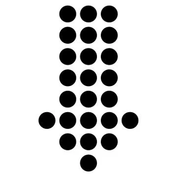 Dotted Arrow Down Flat Vector Icon Stock Illustration