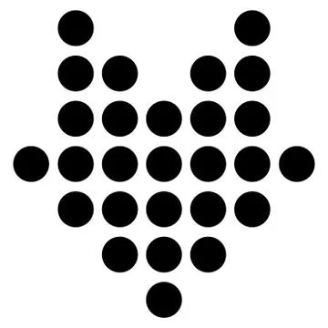 Dotted Arrow Down Flat Vector Icon Stockillustratie