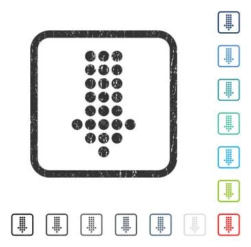 Dotted Arrow Down Icon Rubber Watermark Stock Illustration