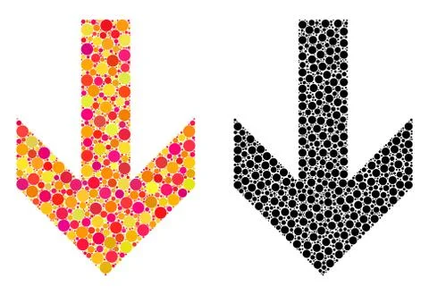 Dotted Arrow Down Mosaic Icons Stock Illustration