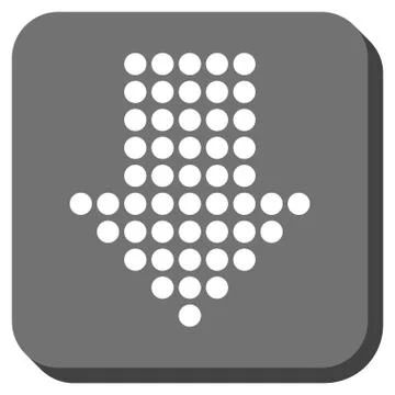 Dotted Arrow Down Rounded Square Vector Icon 库存插图