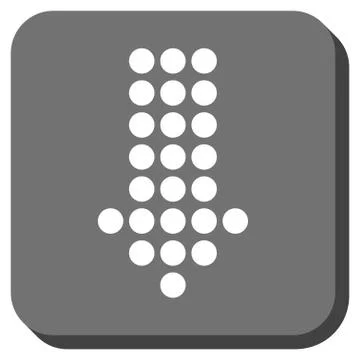 Dotted Arrow Down Rounded Square Vector Icon Stock Illustration