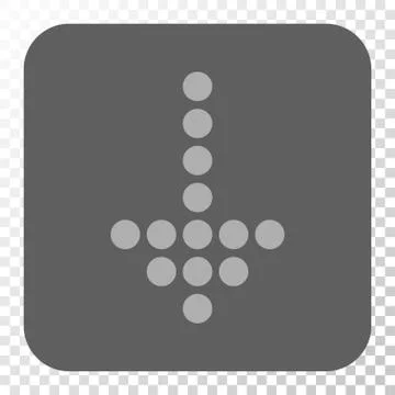 Dotted Arrow Down Rounded Square Button Stockillustratie