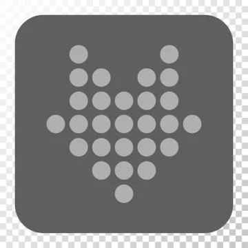 Dotted Arrow Down Rounded Square Button 库存插图