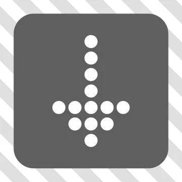Dotted Arrow Down Rounded Square Button Stock Illustration