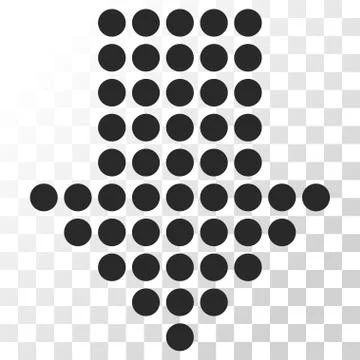 Dotted Arrow Down Vector Icon 库存插图