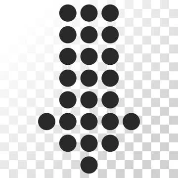 Dotted Arrow Down Vector Icon 库存插图