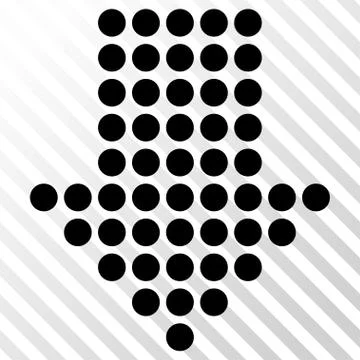 Dotted Arrow Down Vector Icon Stock Illustration