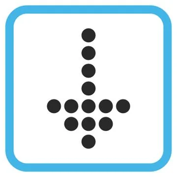 Dotted Arrow Down Vector Icon In a Frame 库存插图