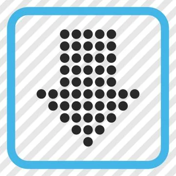 Dotted Arrow Down Vector Icon In a Frame 库存插图