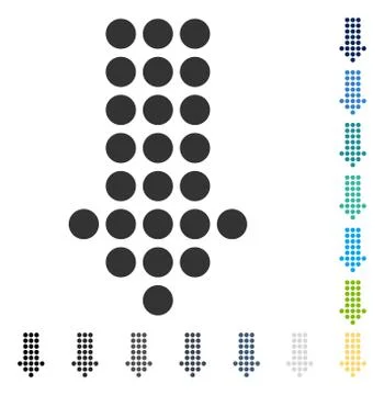 Dotted Arrow Down Vector Icon 库存插图
