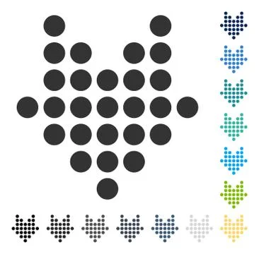 Dotted Arrow Down Vector Icon 库存插图