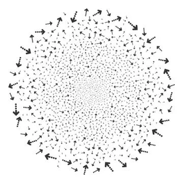 Dotted Arrow Fireworks Sphere Illustrazione stock
