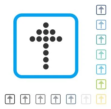 Dotted Arrow Up Framed Vector Icon Stock Illustration