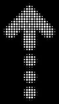 Dotted Arrow Halftone Icon Stock Illustration