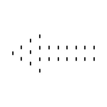 Dotted arrow icon showing left direction pointer Illustrazione stock