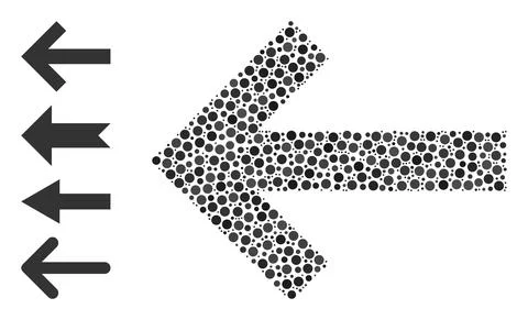 Dotted Arrow Left Collage of Circles and Similar Icons Stock Illustration