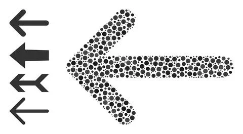 Dotted Arrow Left Composition of Circles and Bonus Icons Stock Illustration