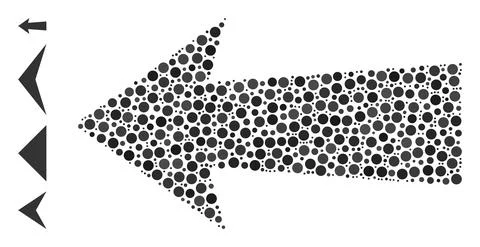 Dotted Arrow Left Composition of Round Dots with Bonus Icons 스톡 일러스트