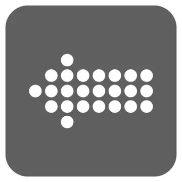 Dotted Arrow Left Flat Squared Vector Icon Stock Illustration