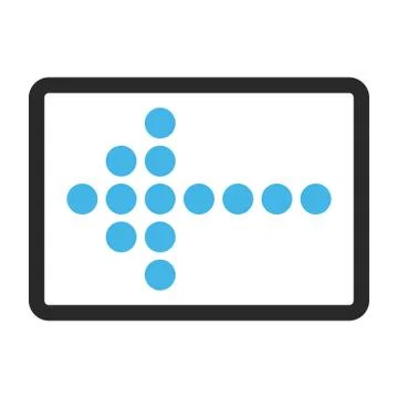 Dotted Arrow Left Framed Vector Icon Stock Illustration