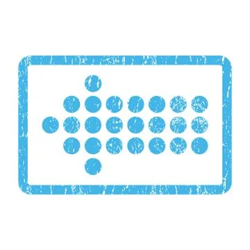 Dotted Arrow Left Icon Rubber Stamp Stock Illustration