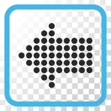 Dotted Arrow Left Vector Icon In a Frame Stock Illustration