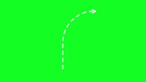 Dotted arrow line, animated dash line arrow shows the direction of the dest.. Stock Footage 328202489