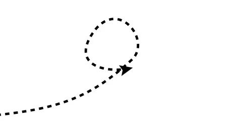 Dotted Arrow Line Bouncing Upwards Animation Stock Footage 318122252
