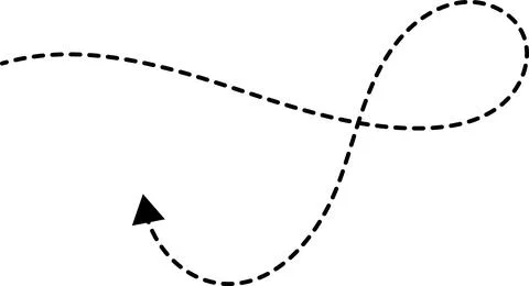Dotted Arrow Line. Dotted arrows. Isolated Vector illustration Stock Illustration