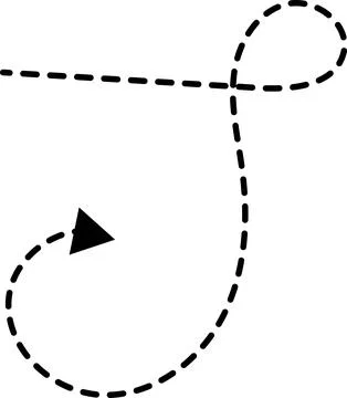 Dotted Arrow Line. Dotted arrows. Isolated Vector illustration Stock Illustration