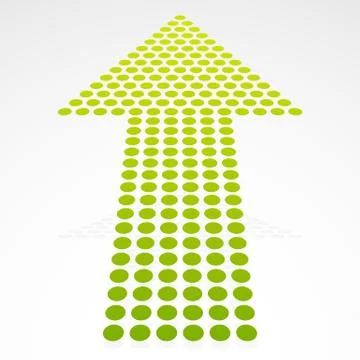 Dotted Up Arrow in Perspective Stock Illustration
