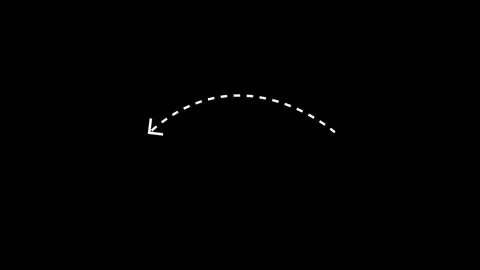 Dotted arrow pointing right to left animation isolated on black background Stock Footage 321609813