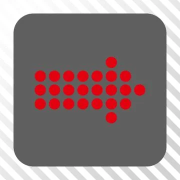 Dotted Arrow Right Rounded Square Button Illustrazione stock