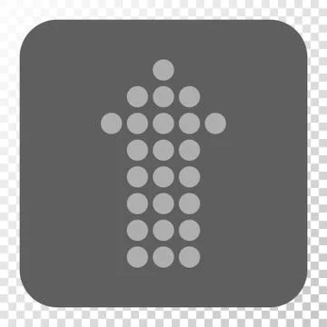 Dotted Arrow Up Rounded Square Button Illustrazione stock