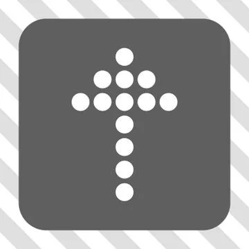 Dotted Arrow Up Rounded Square Button Stock Illustration